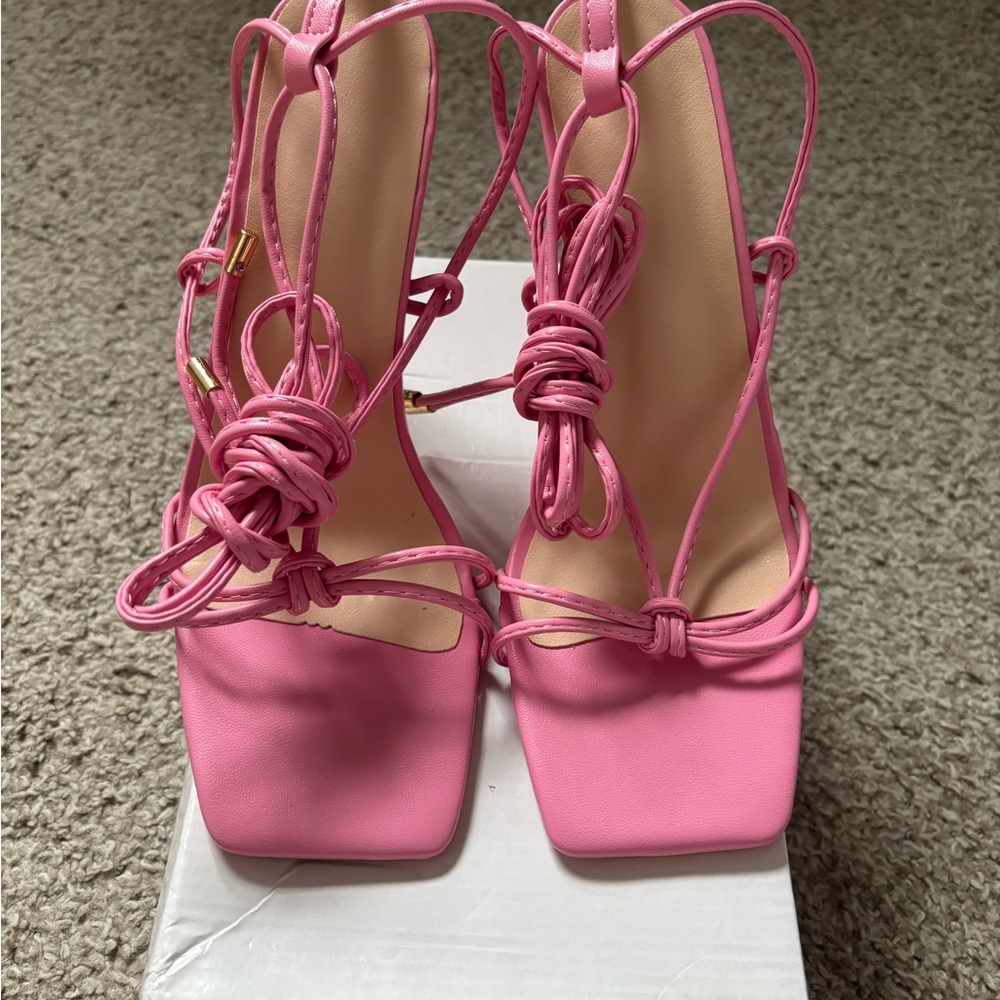 Elegant Pink Strappy Heels